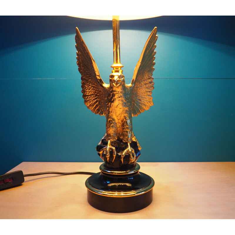 Gold-Plated Eagle table lamp, Jacques CHARLES - 1960s