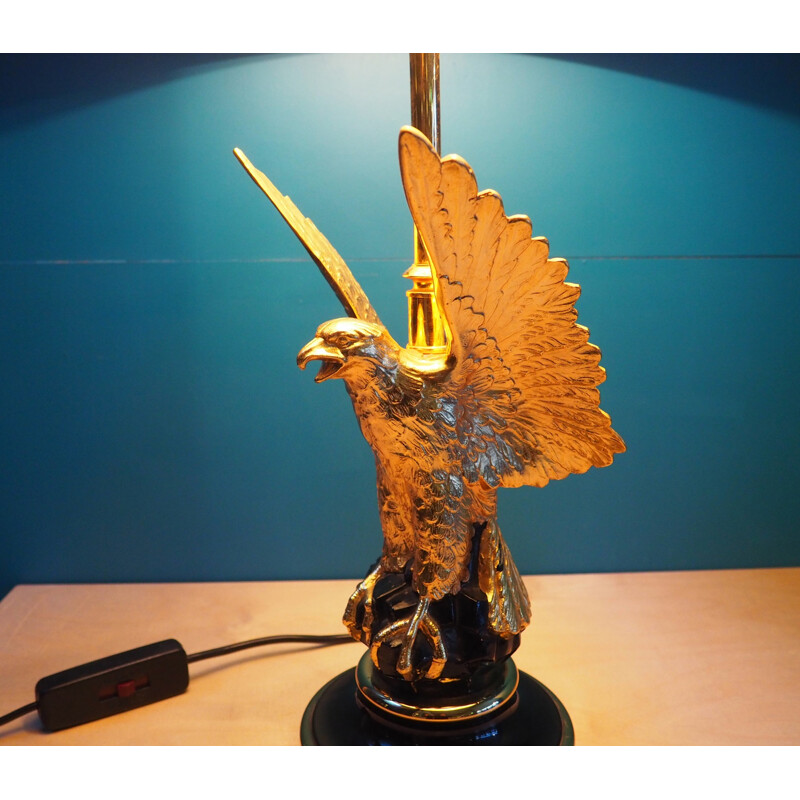 Gold-Plated Eagle table lamp, Jacques CHARLES - 1960s