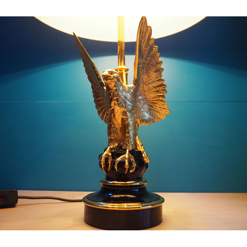 Gold-Plated Eagle table lamp, Jacques CHARLES - 1960s