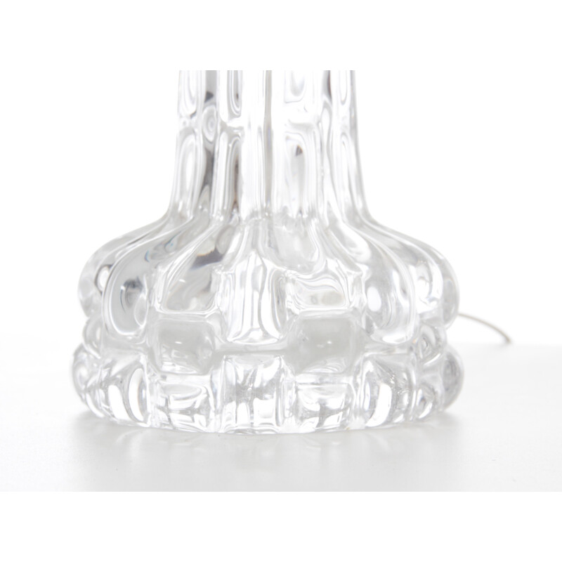 Pareja de lámparas de sobremesa vintage de cristal de Carl Fagerlund para Orrefors