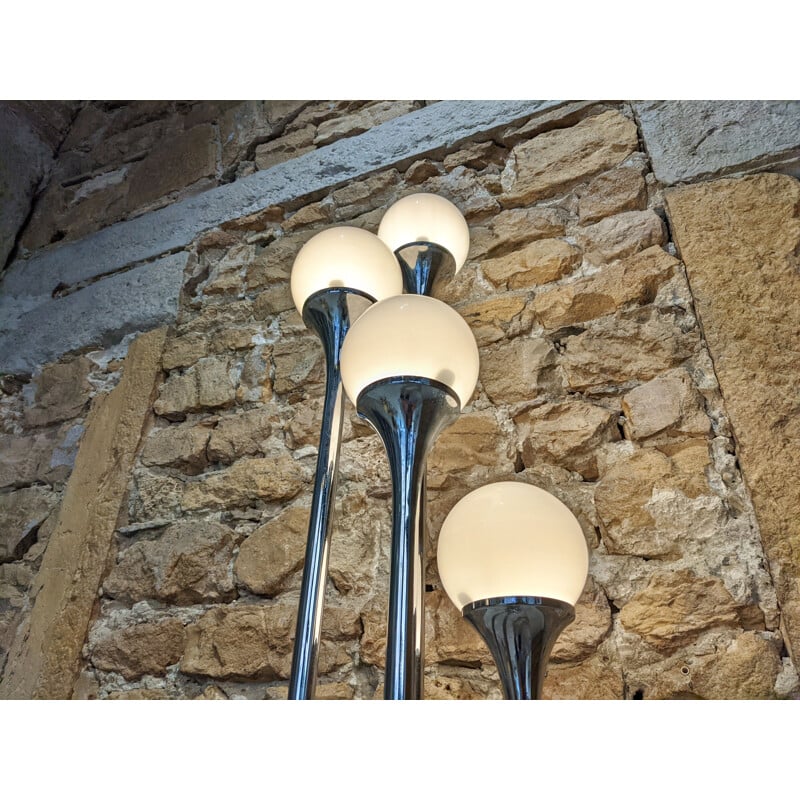 Lampadaire vintage italien chromé, 1970