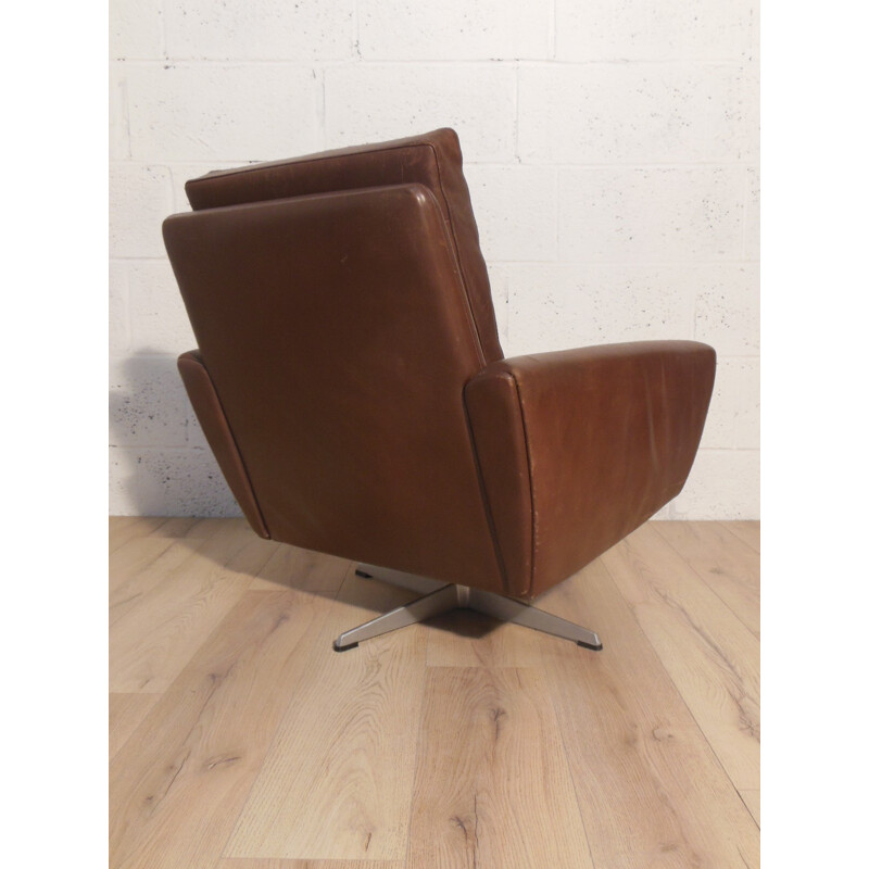 Brown leather armchair, Georg THAMS - 1960s