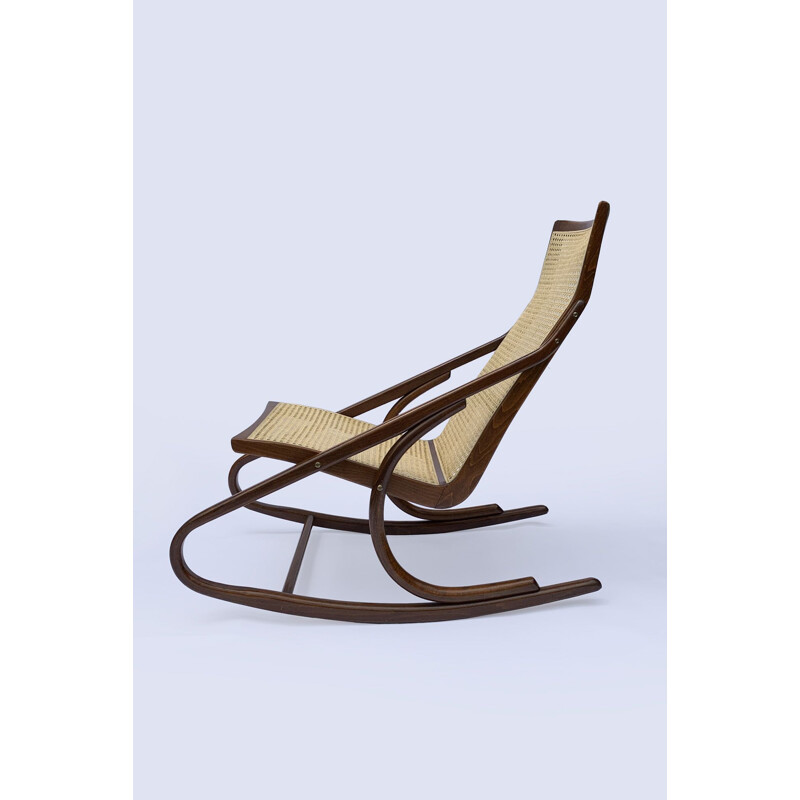 Chaise à bascule vintage par Ton pour Antonin Suman, 1960