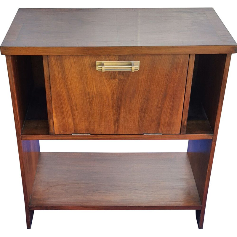 Vintage art deco style bedside table in walnut