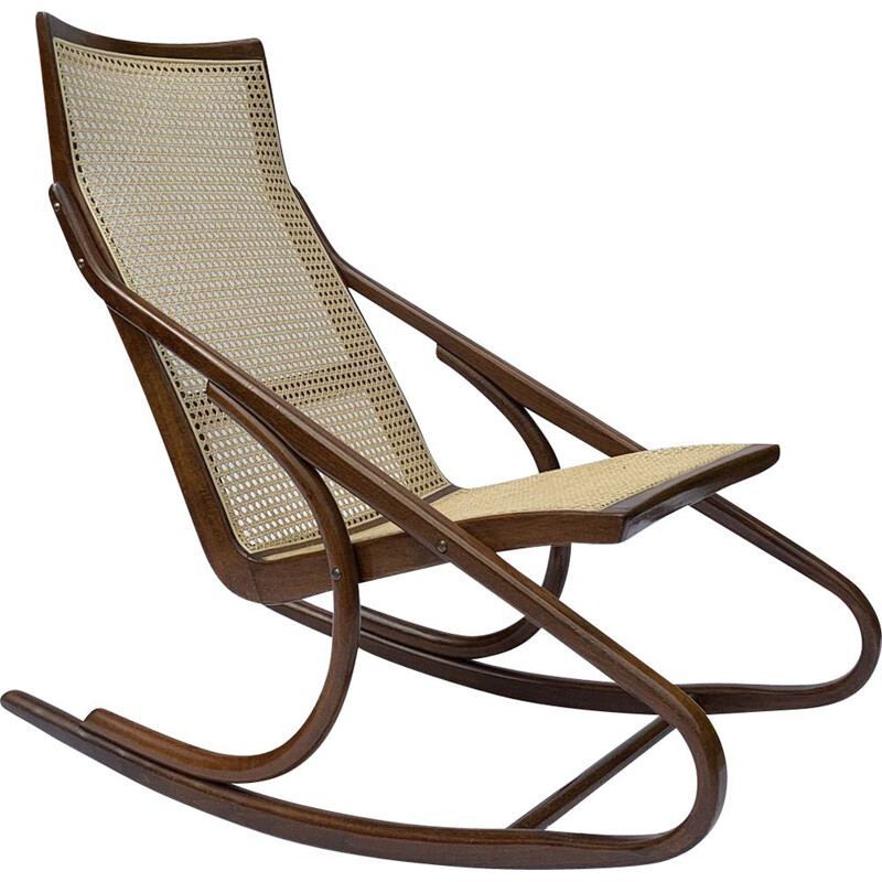 Vintage rocking chair by Ton for Antonin Suman, 1960