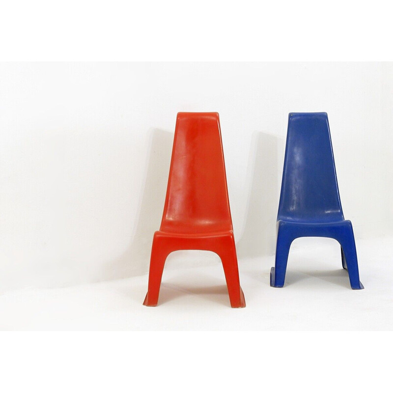 Pair of vintage fiberglass chairs for children by Günther Beltzig, Germany 1966s