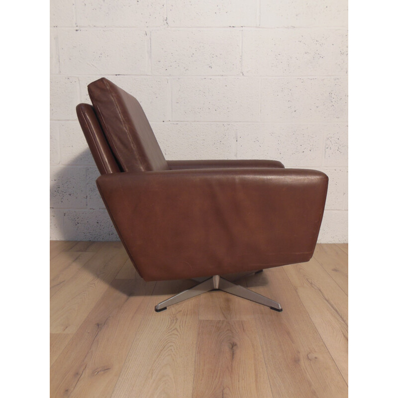 Brown leather armchair, Georg THAMS - 1960s