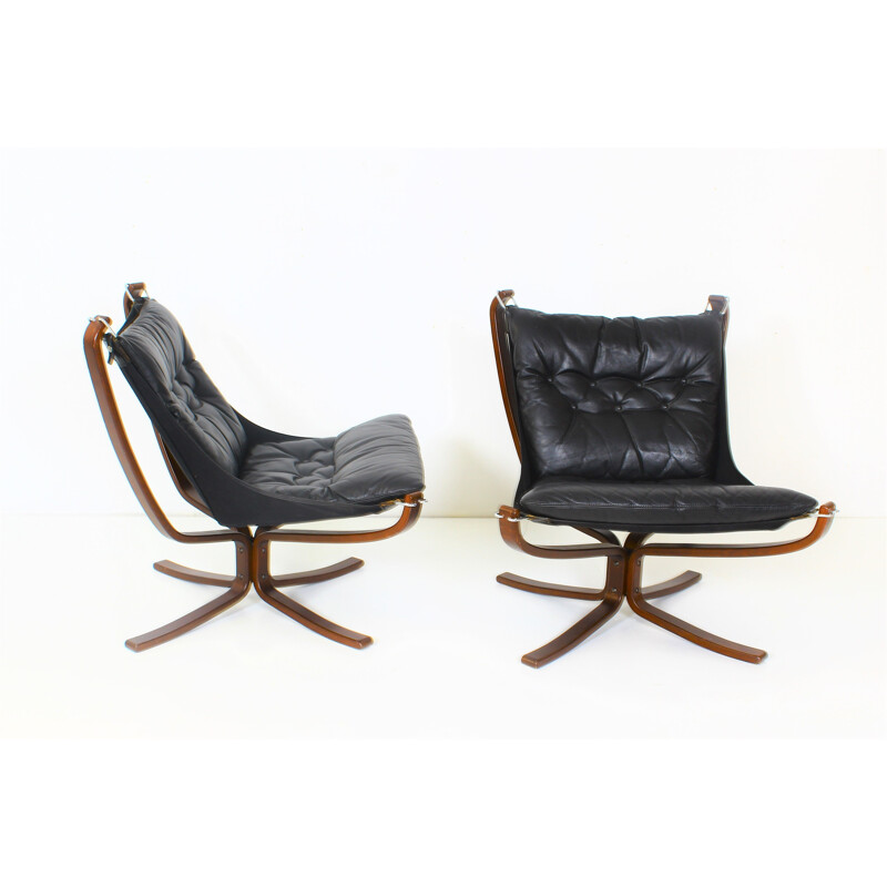 Pair of vintage Falcon armchairs by Sigurd Ressell for Vatne Møbler, Norway 1970s