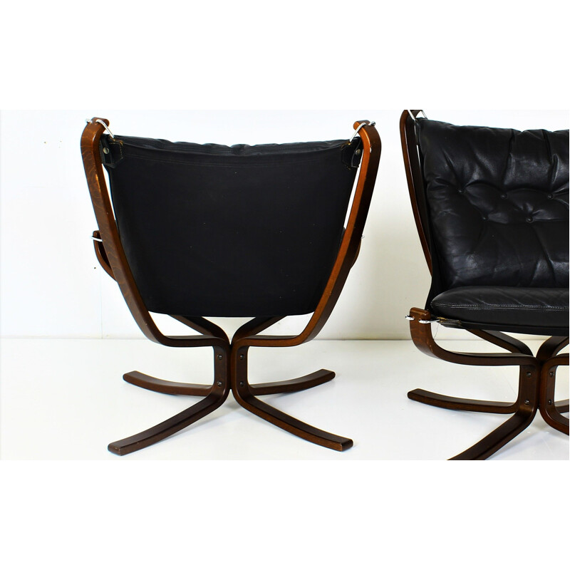 Pair of vintage Falcon armchairs by Sigurd Ressell for Vatne Møbler, Norway 1970s