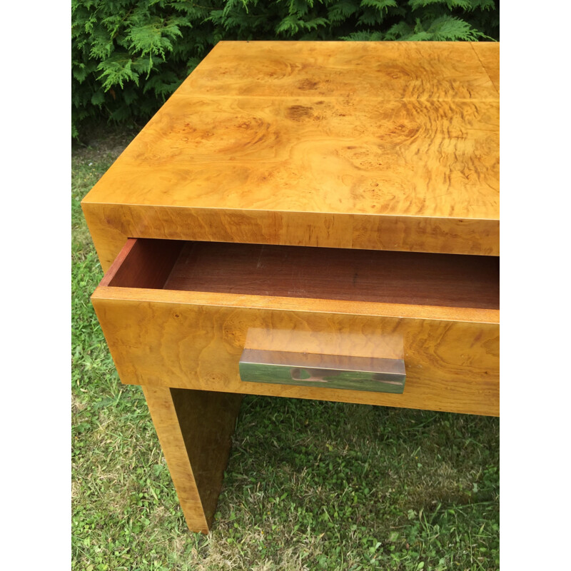 Vintage desk in ash burl by Michel Dufet for Sylve, 1930