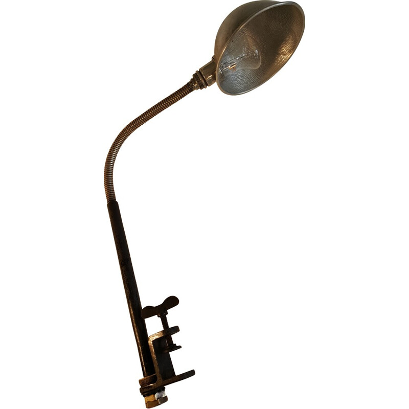 Industrielle Klammerlampe aus Metall - 1950
