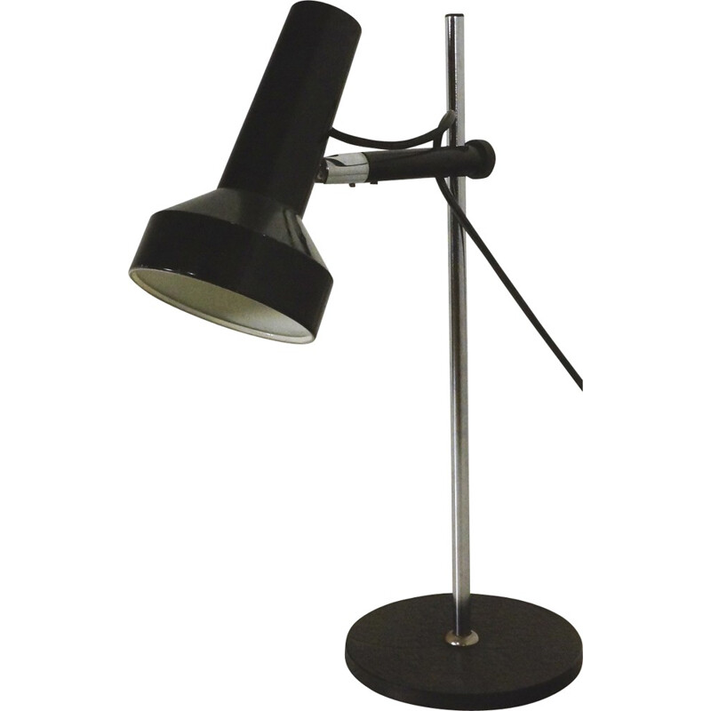 Lampe de bureau en métal laqué noir - 1960