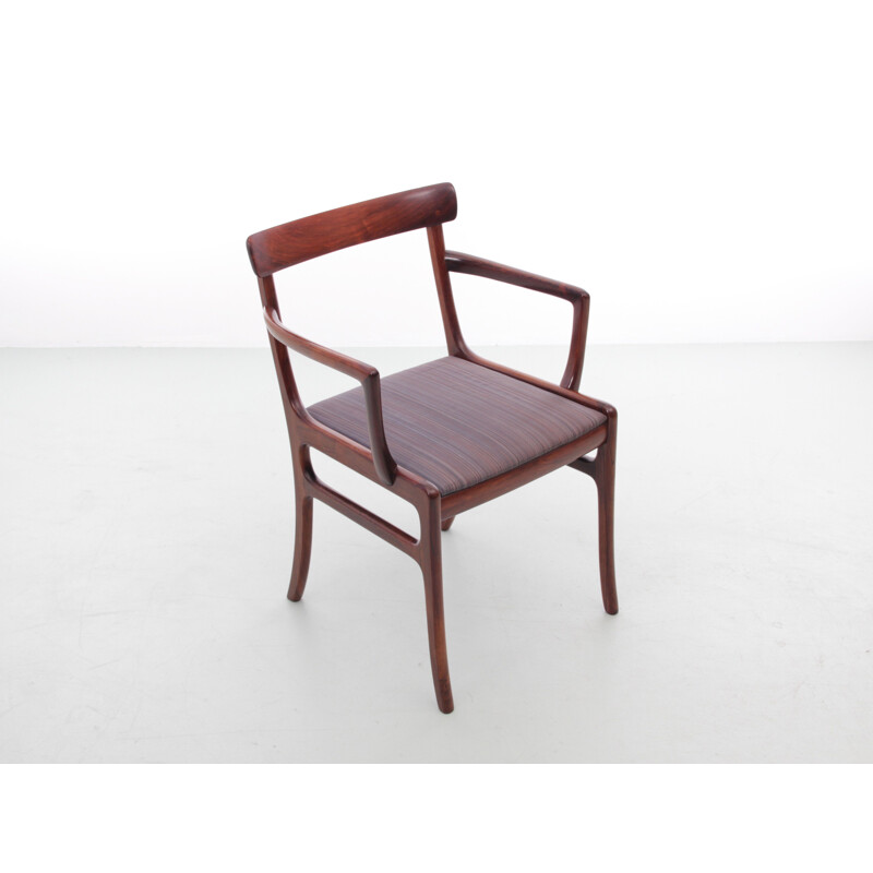 Set of 6 vintage scandinavian rosewood chairs Rungstelund model, 1960s