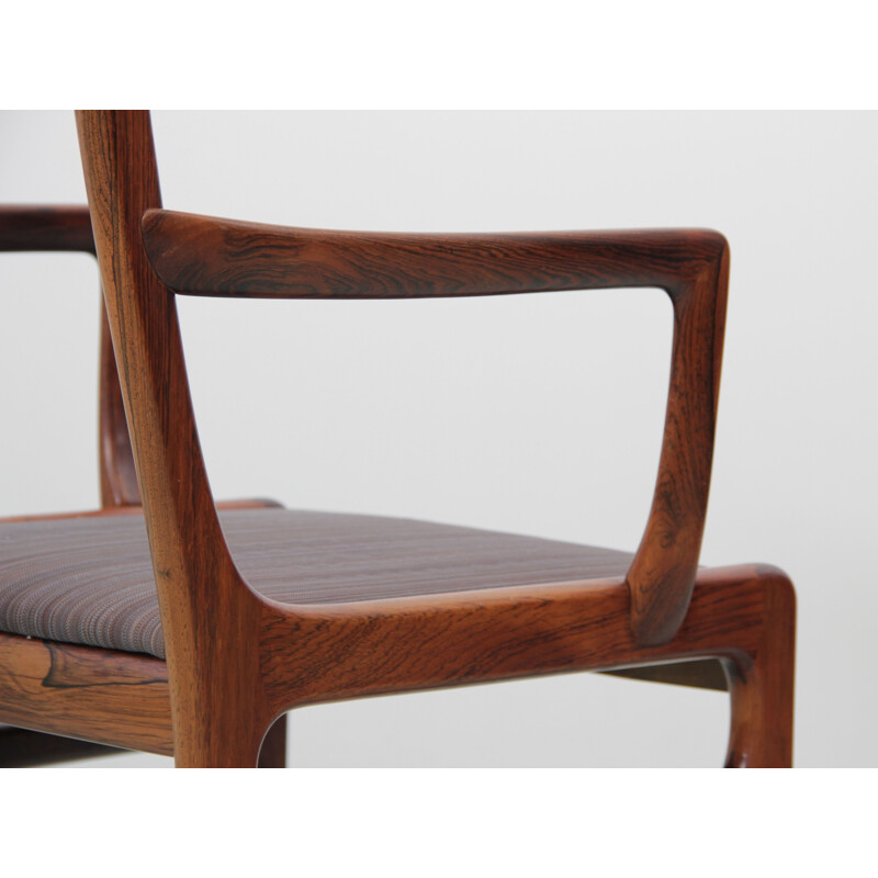 Juego de 6 sillas escandinavas vintage de palisandro, modelo Rungstelund, 1960
