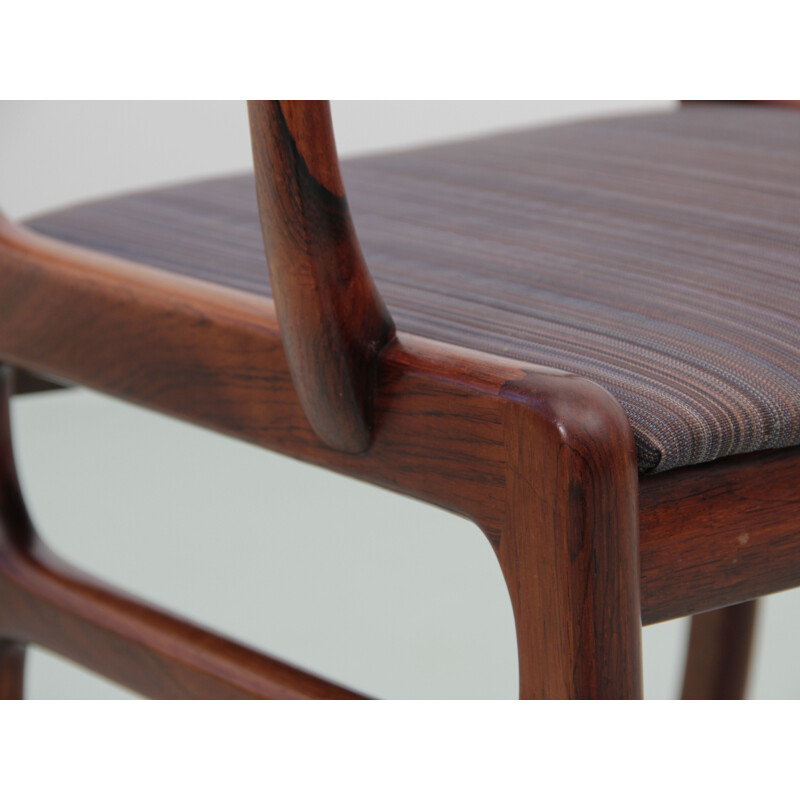 Set of 6 vintage scandinavian rosewood chairs Rungstelund model, 1960s