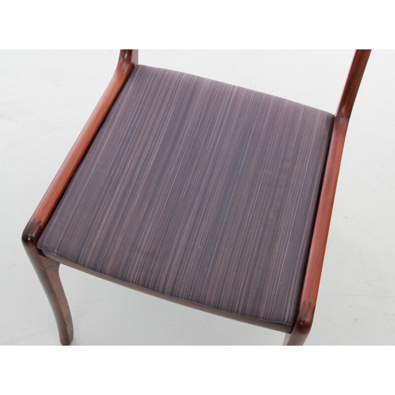 Set of 6 vintage scandinavian rosewood chairs Rungstelund model, 1960s