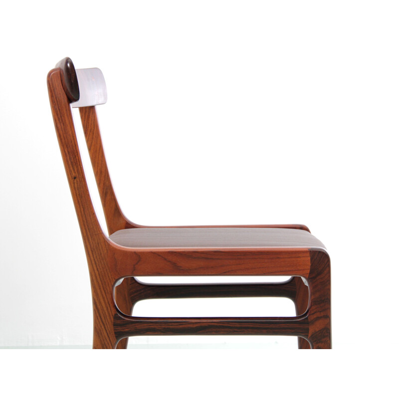 Set of 6 vintage scandinavian rosewood chairs Rungstelund model, 1960s