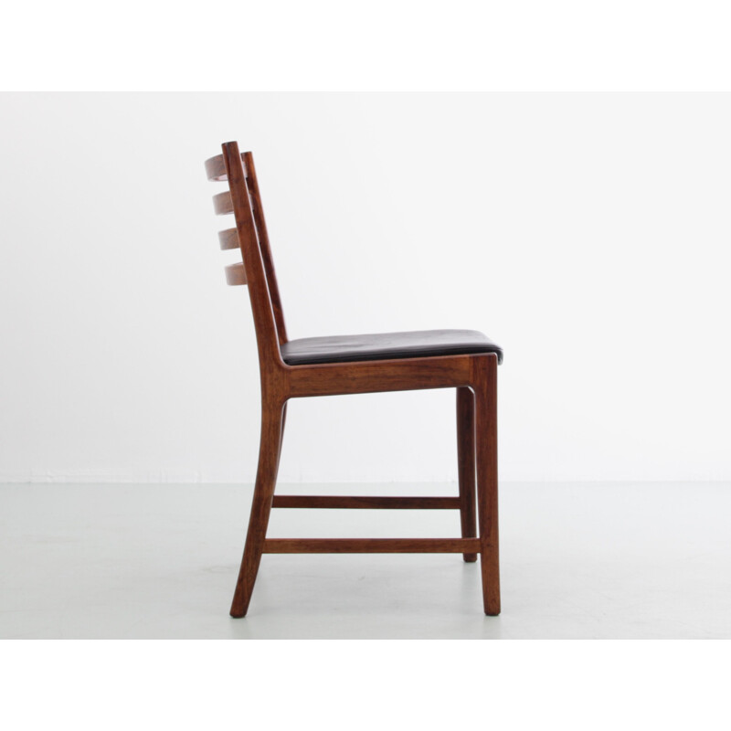 Set of 5 Scandinavian vintage rosewood chairs by Kai Lyngfeldt Larsen for Søren Willadsen