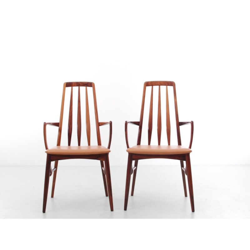 Conjunto de 4 cadeiras de pau-rosa vintage modelo "Eva" de Niels Koefoed, 1964