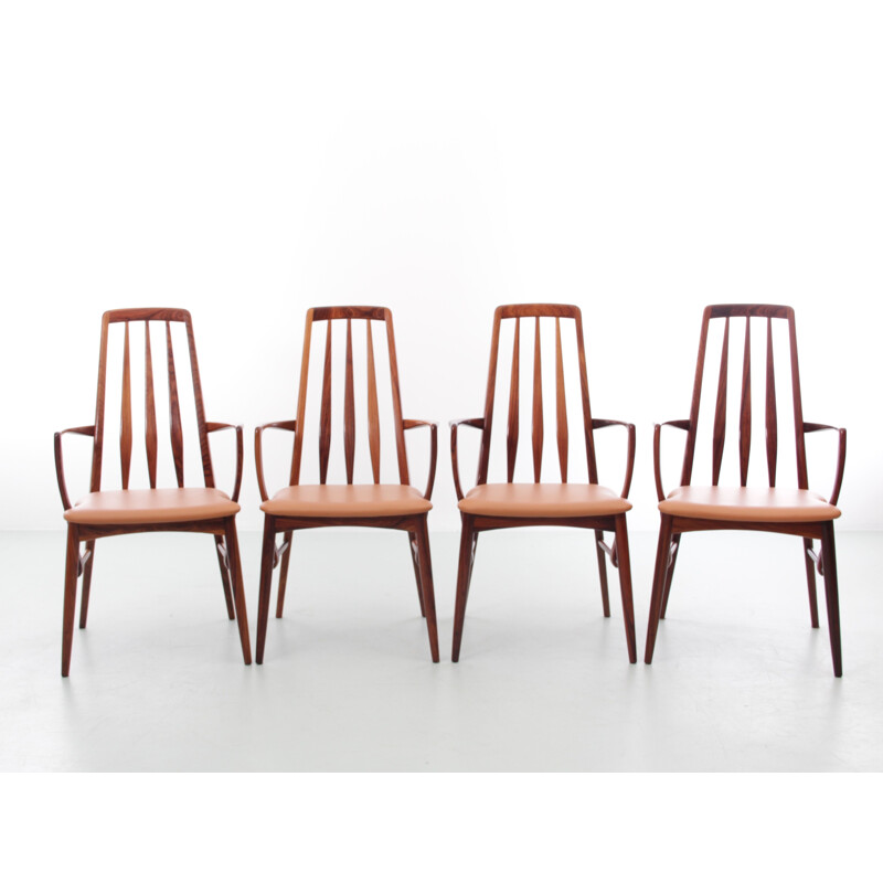 Set di 4 sedie vintage in palissandro modello "Eva" di Niels Koefoed, 1964