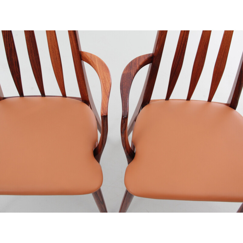 Pair of vintage rosewood armchairs model "Eva" by Niels Koefoed, 1964