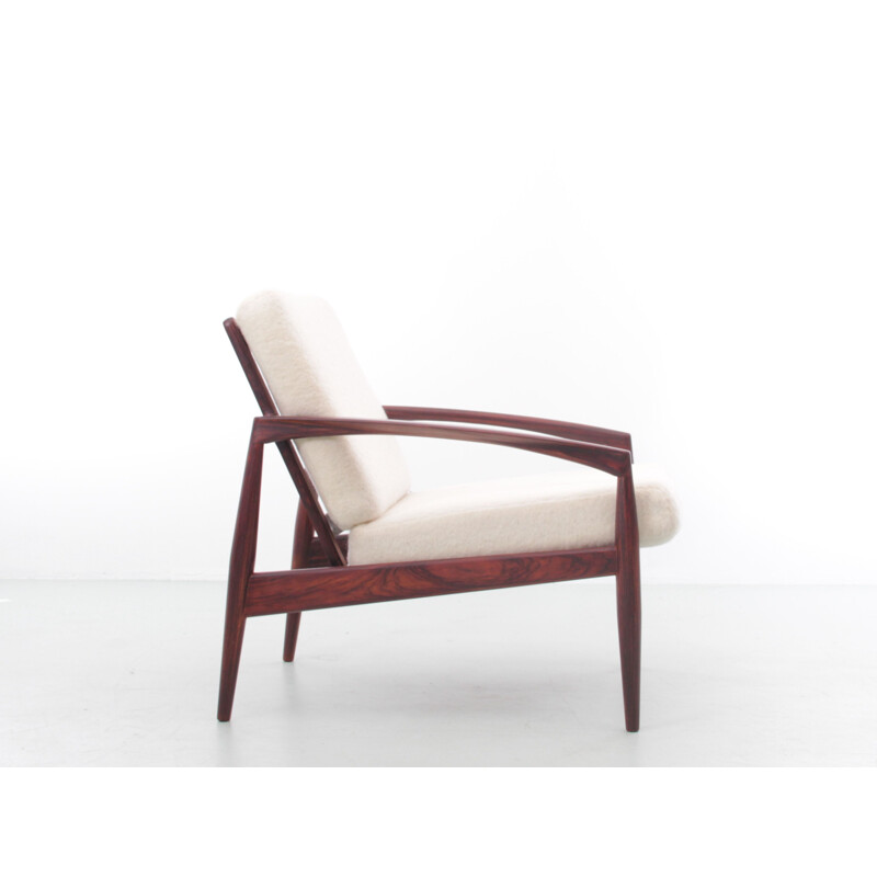 Pair of Scandinavian vintage rosewood armchairs PaperKnive model by Kai Kristiansen, Denmark