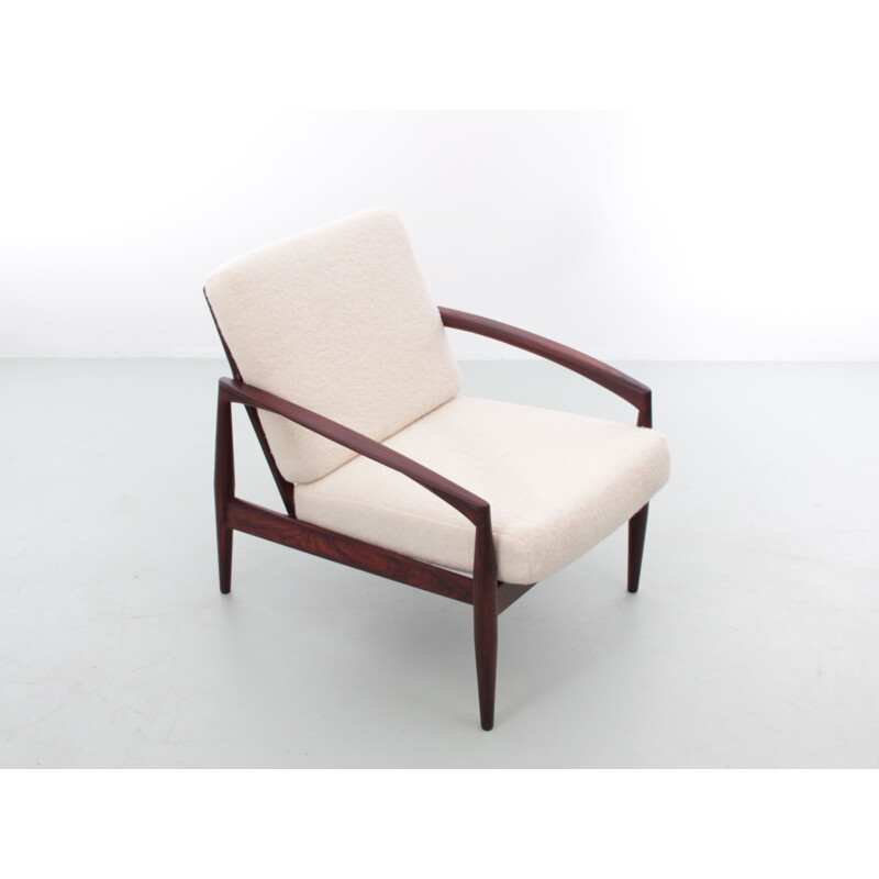 Pair of Scandinavian vintage rosewood armchairs PaperKnive model by Kai Kristiansen, Denmark