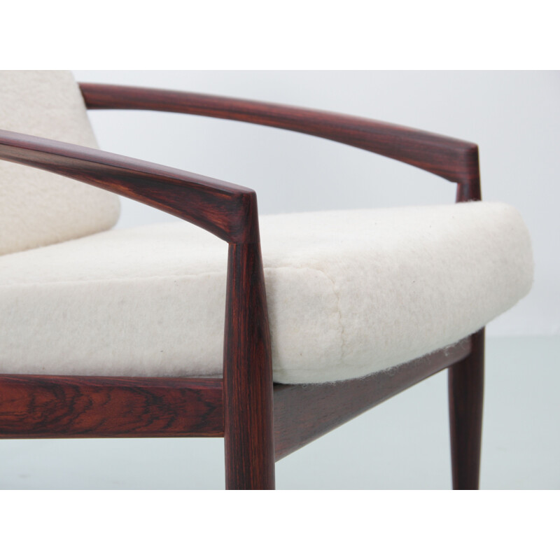 Pair of Scandinavian vintage rosewood armchairs PaperKnive model by Kai Kristiansen, Denmark