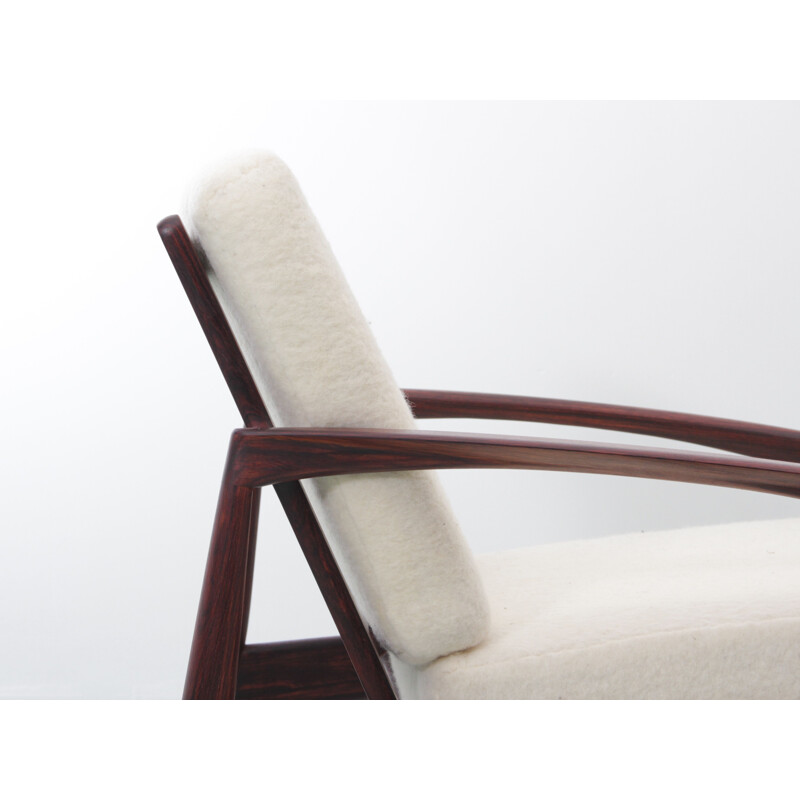 Pair of Scandinavian vintage rosewood armchairs PaperKnive model by Kai Kristiansen, Denmark