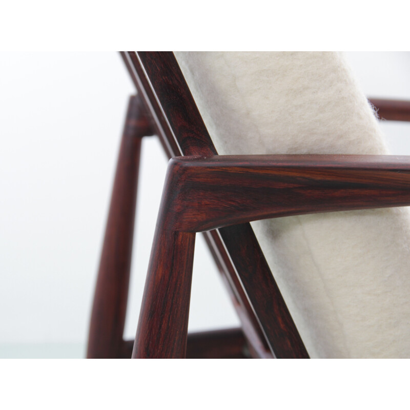 Pair of Scandinavian vintage rosewood armchairs PaperKnive model by Kai Kristiansen, Denmark