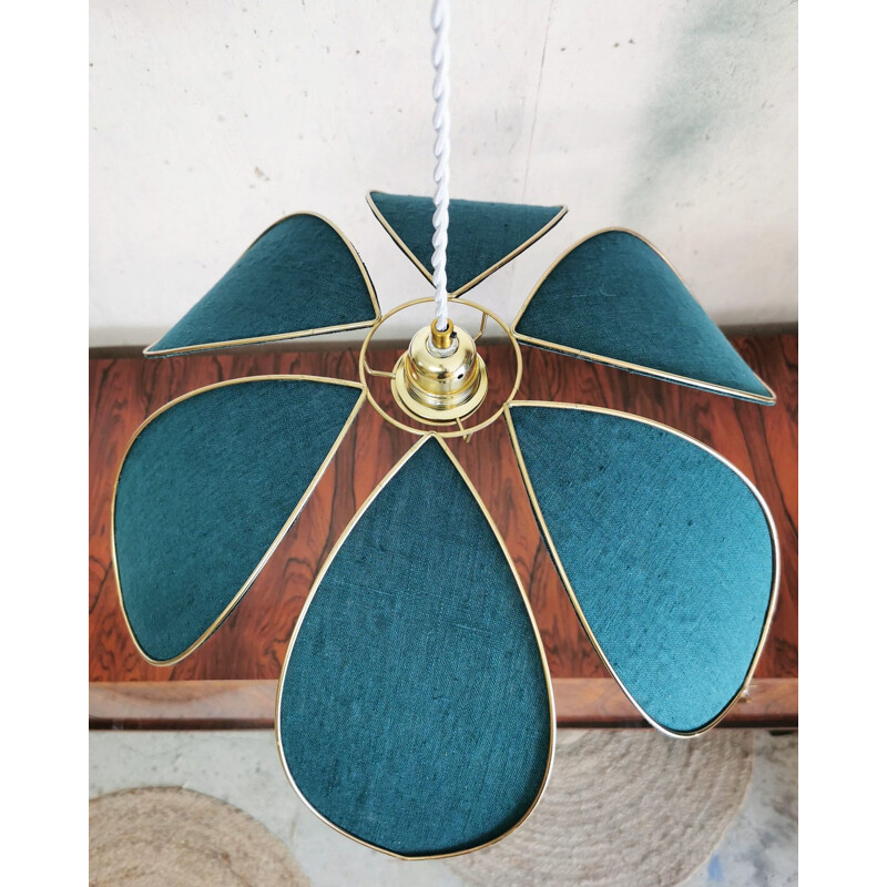 Vintage 6-petal flower pendant lamp