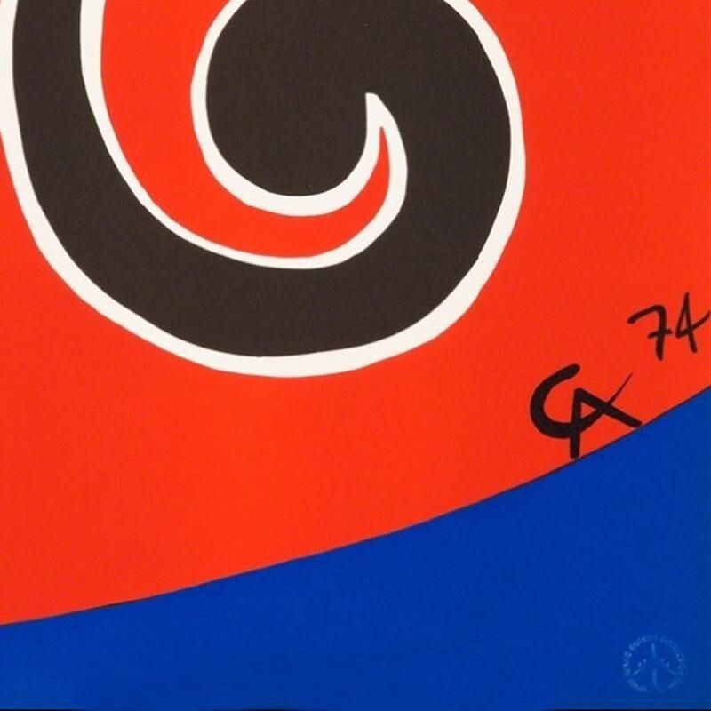 Original vintage lithograph by Alexander Calder, 1974