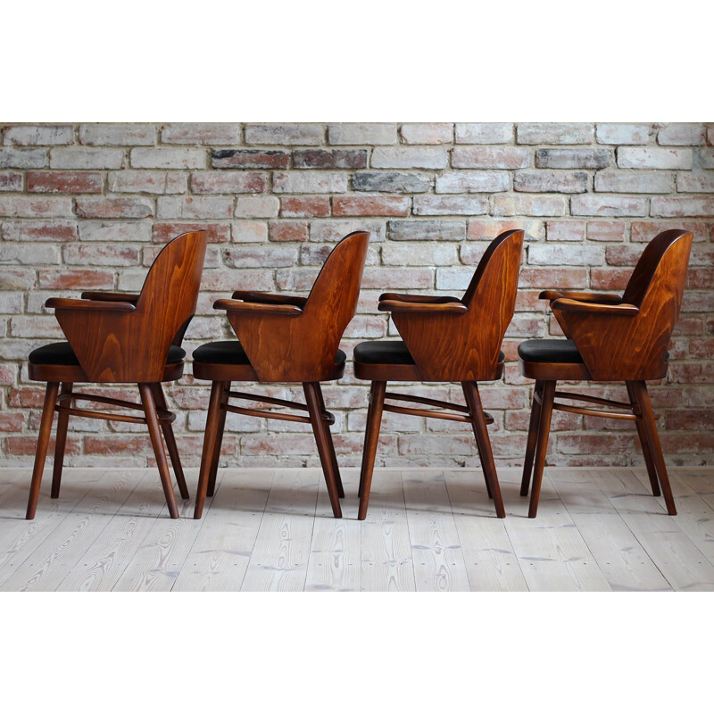 Set of 4 mid century dining chairs in kvadrat fabric by O. Haerdtl, 1950s