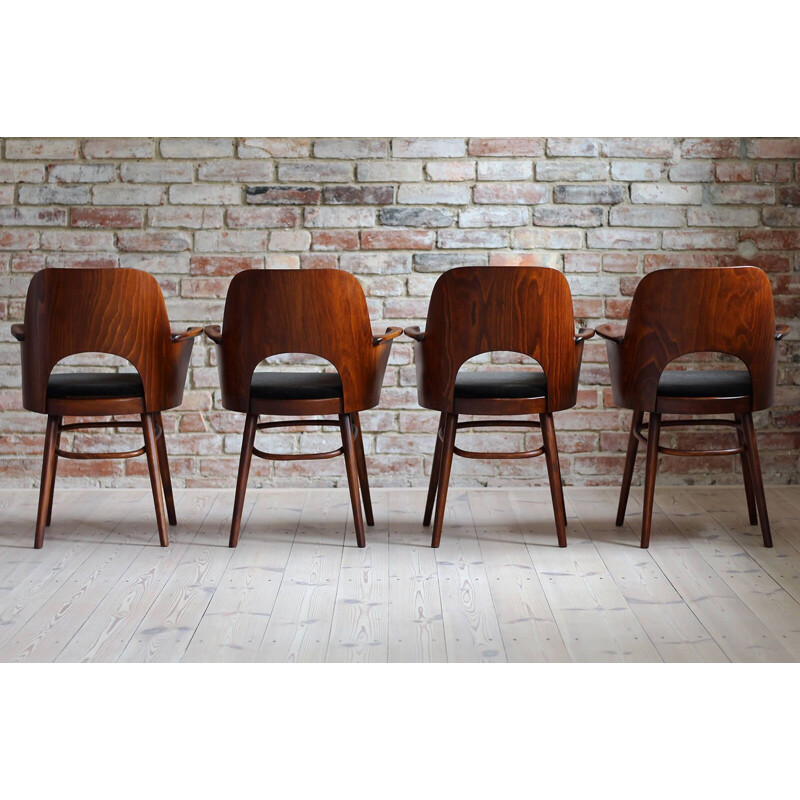Set of 4 mid century dining chairs in kvadrat fabric by O. Haerdtl, 1950s