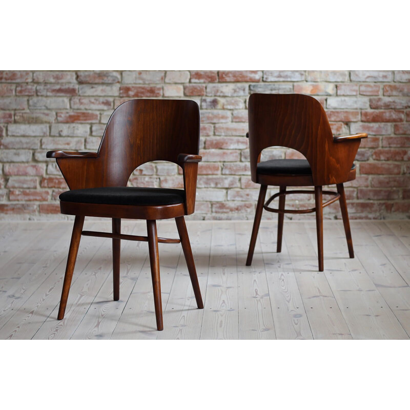 Set of 4 mid century dining chairs in kvadrat fabric by O. Haerdtl, 1950s