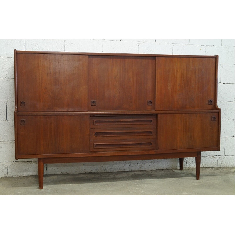 High teak sideboard, Johannes ANDERSEN - 1960s