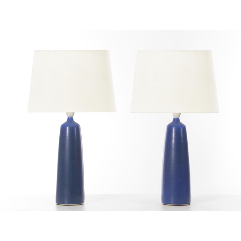 Pair of Scandinavian vintage palshus ceramic lamps model DL8 by Per and Annelise Linnemann Schmidt