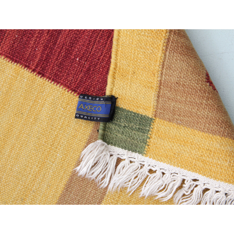 Vintage handgeweven wollen tapijt uit KB, Zweden