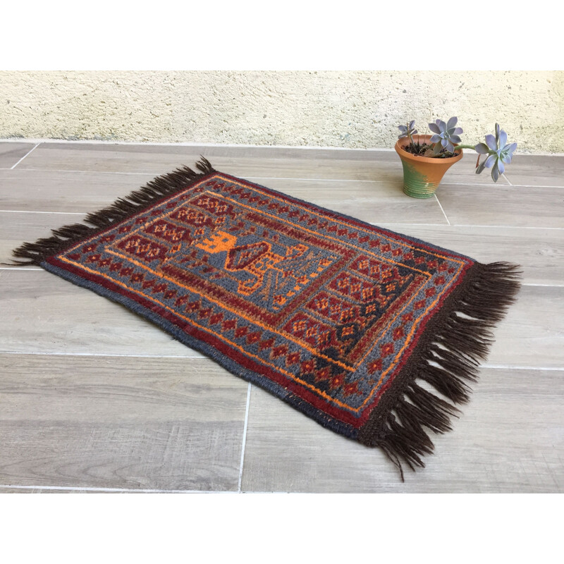Orientalischer Vintage-Teppich aus reiner Wolle
