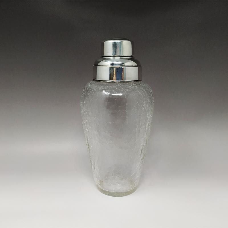 Vintage shaker in gebarsten glas, Italië 1960