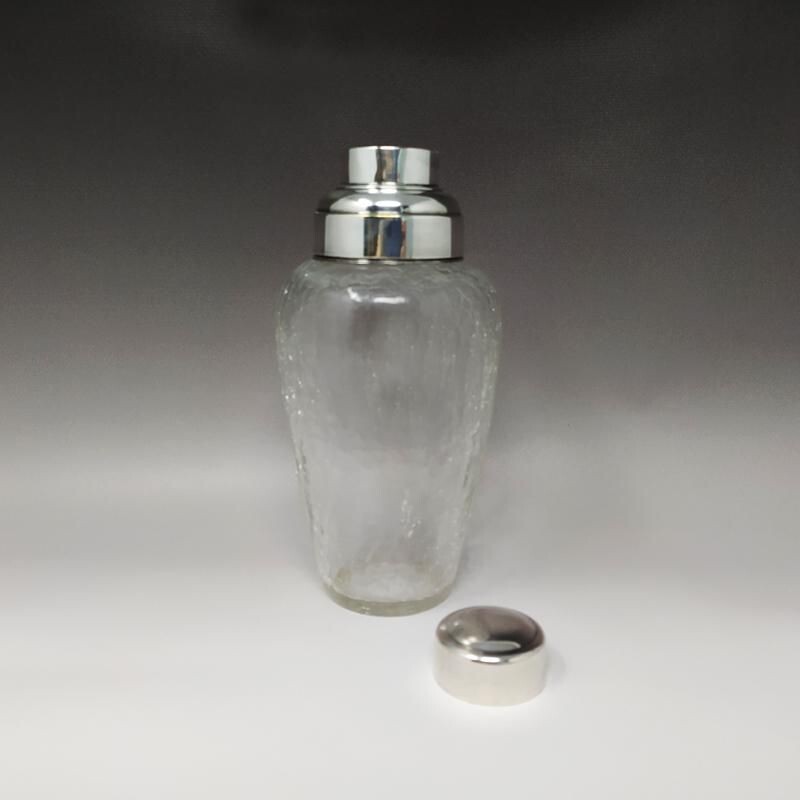Vintage shaker em vidro rachado, Itália 1960