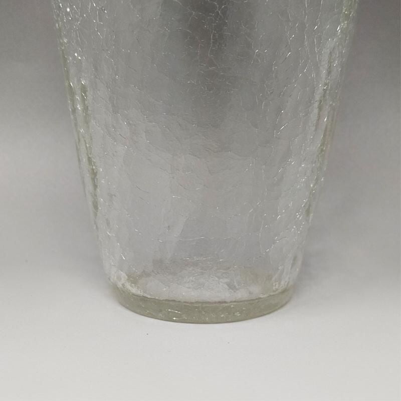 Vintage shaker in cracked glass, Italy 1960
