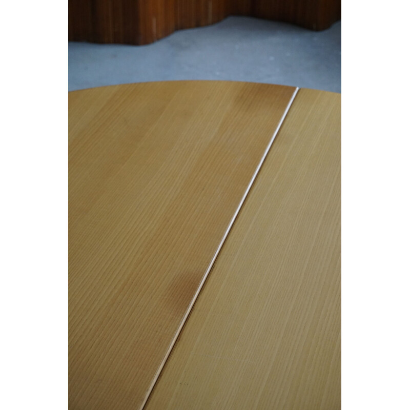 Vintage round dining table in birch by Alvar Aalto for Artek, 1980s