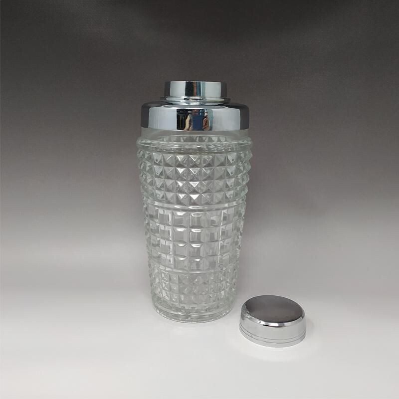 Mid century stunning cut crystal cocktail shaker, Italy 1960s