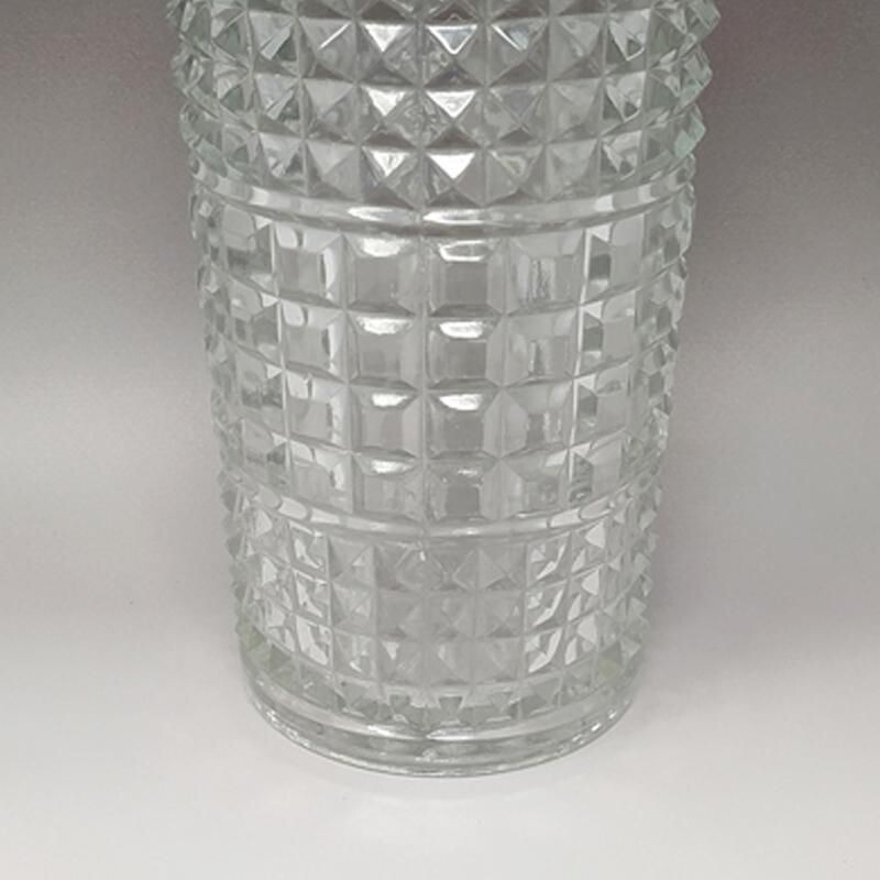 Mid century stunning cut crystal cocktail shaker, Italy 1960s