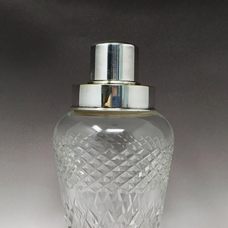 Mid century cut crystal cocktail shaker, Italy 1950s