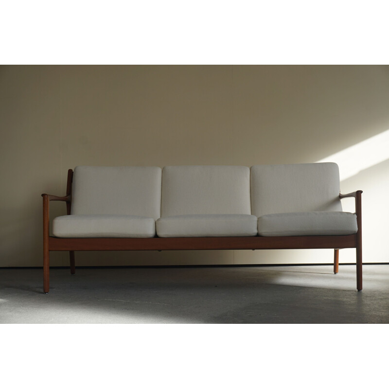 Vintage modern teak model USA 75 3-seat sofa by Folke Ohlsson for DUX, Sweden 1960s