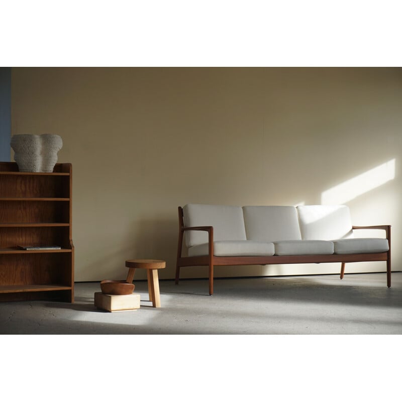 Vintage modern teak model USA 75 3-seat sofa by Folke Ohlsson for DUX, Sweden 1960s