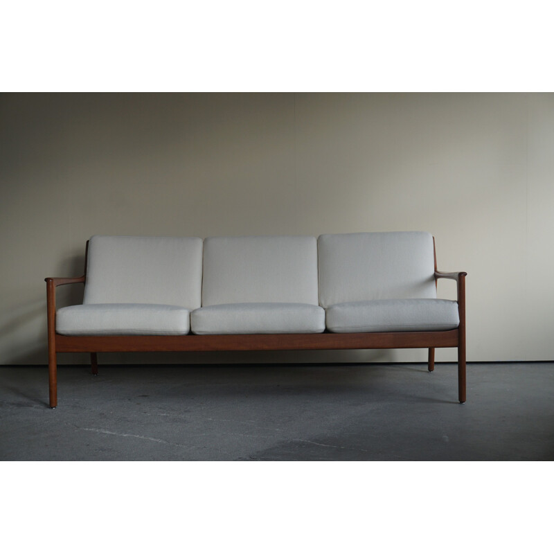 Vintage modern teak model USA 75 3-seat sofa by Folke Ohlsson for DUX, Sweden 1960s