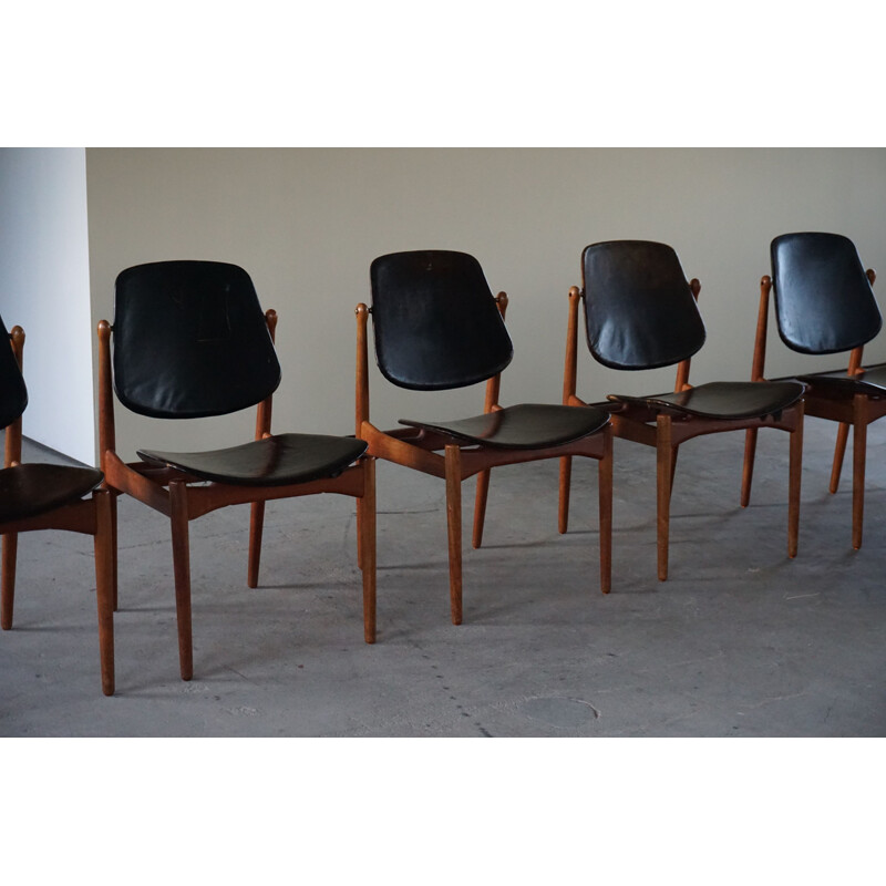 Ensemble de 5 chaises vintage modernes par Arne Vodder pour France & Søn, 1960